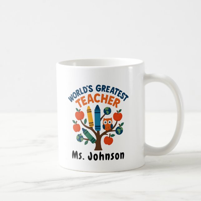 Chicken Teacher With Eyeglasses Grading Paper Coffee Mug (Right)