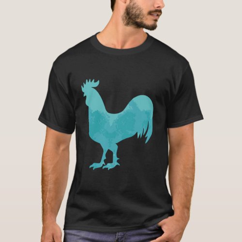 Chicken Teal Watercolor Gift For A Girl T_Shirt