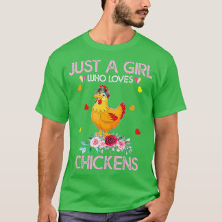 Chicken Tee For Women Kids Just A Girl Who Loves C