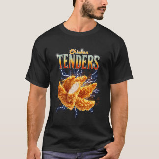 Chicken Tenders Funny Crispy Foodie Retro 80s 90s T-Shirt