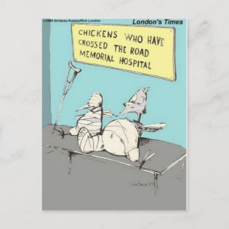 Chicken That Crossed The Road Memorial Hospital Postcard