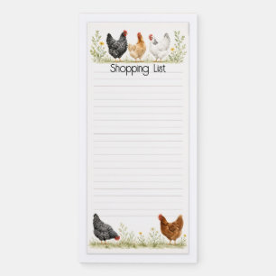 Chicken themed shopping list magnetic notepad