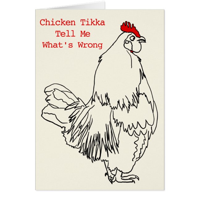 Chicken Tikka Funny Rooster Pop Song Parody Slogan (Front)