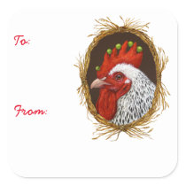 Chicken To/From stickers for gifts