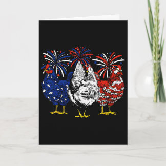 Chicken Usa Flag Patriotic Chicken Lover 4th Of Ju Card