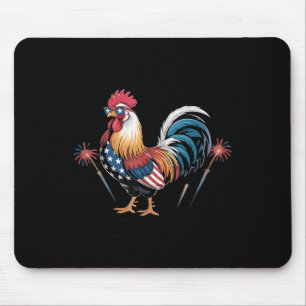 Chicken Usa Flag Patriotic Chicken Lover 4th Of Ju Mouse Pad