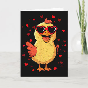 Chicken Valentine Sungles Heart Cute Lovers Card