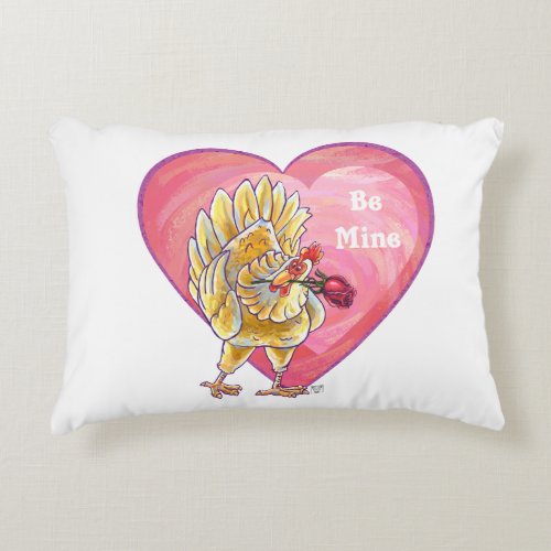 Chicken Valentines Day Accent Pillow