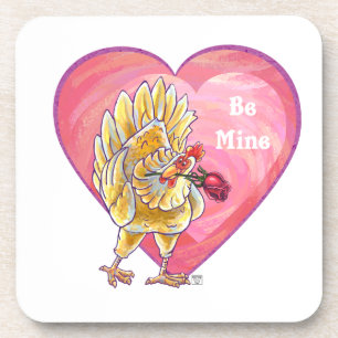 Chicken Valentine's Day Drink Coaster