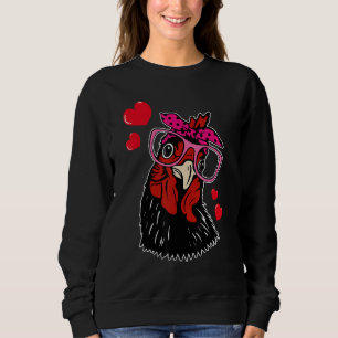 Chicken  Valentines Day Farm Animal Sweatshirt