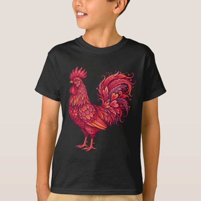 Chicken Valentines Day Heart For Farmers Cute Chic T-Shirt (Front)