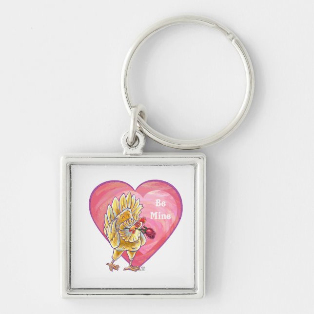 Chicken Valentine's Day Keychain (Front)