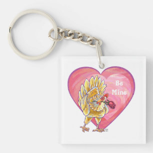 Chicken Valentine's Day Keychain