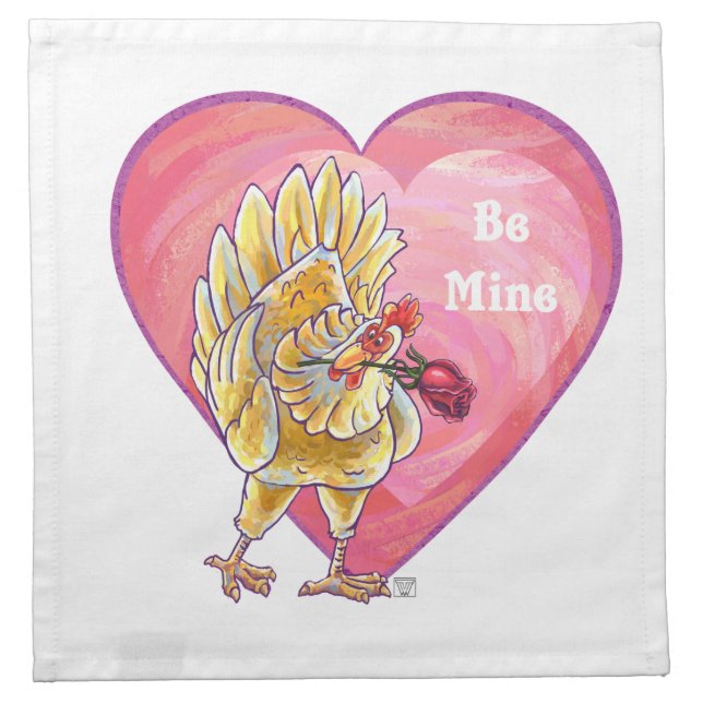 Chicken Valentine's Day Napkin (Front)