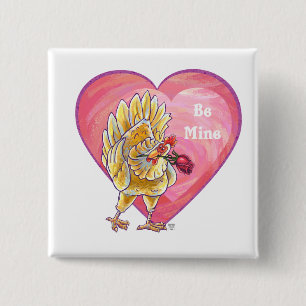 Chicken Valentine's Day Pinback Button