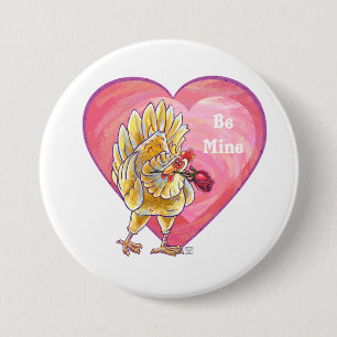 Chicken Valentine's Day Pinback Button