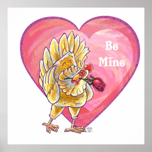 Chicken Valentines Day Poster