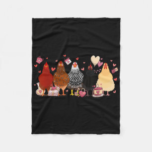 Chicken Valentines Day Tee Heart Animals Lover Chi Fleece Blanket