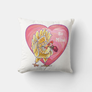 Chicken Valentine's Day Throw Pillow