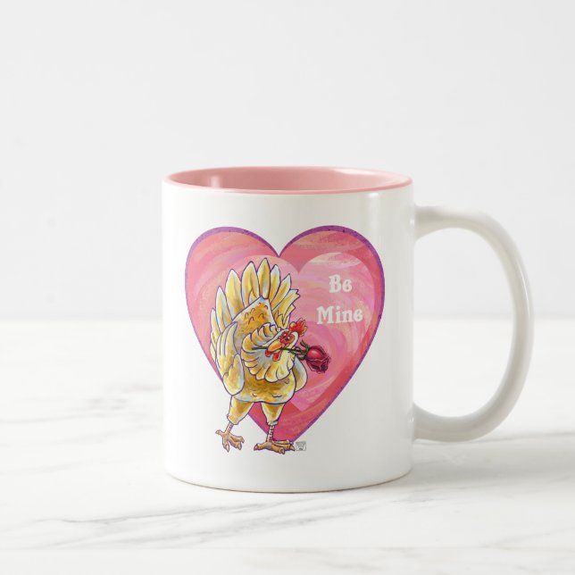 Chicken Valentine's Day Two-Tone Coffee Mug (Right)