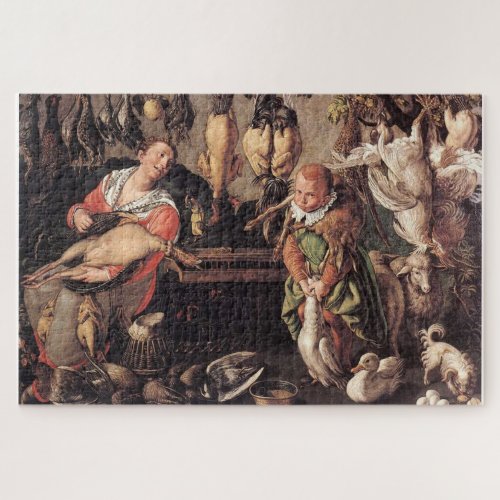 Chicken Vendors by Vincenzo Campi Painting Jigsaw Puzzle