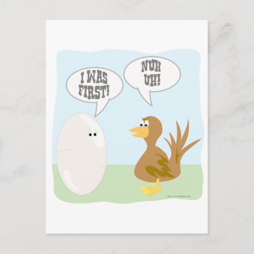 Chicken vs Egg Showdown Postcard