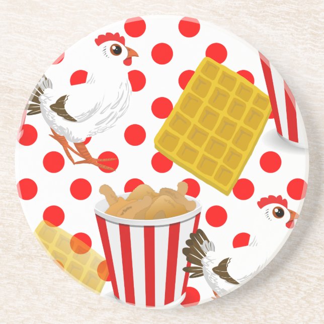 chicken waffles drink coaster (Front)