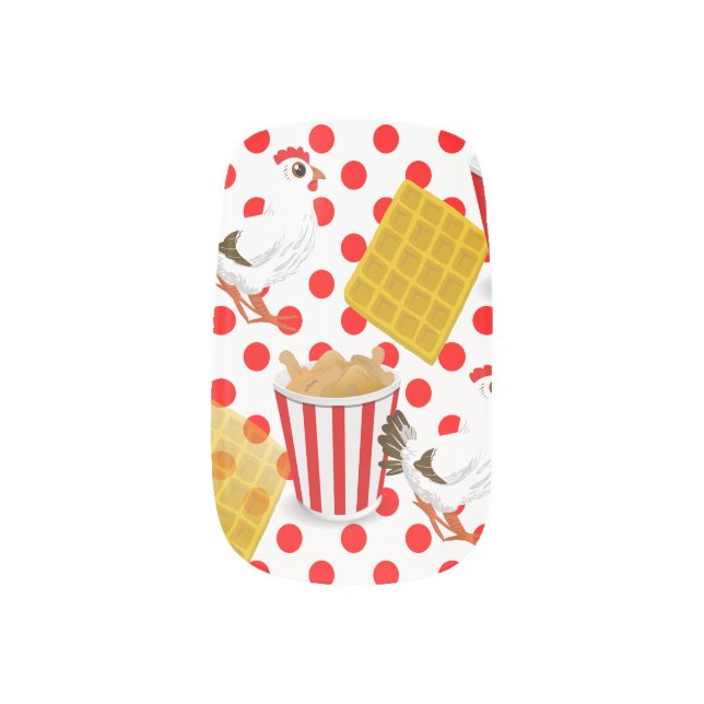 chicken waffles nail wraps (Left Thumb)
