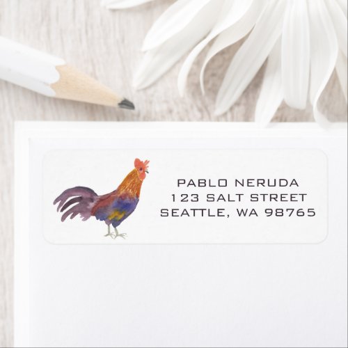 Chicken Watercolor CUSTOM Mailing  Label