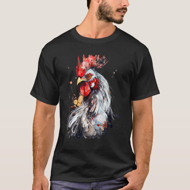 Chicken Watercolor  For Men Women T-Shirt (Front)