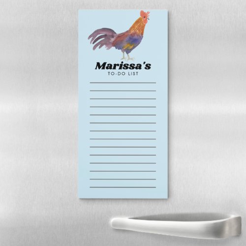 Chicken Watercolor Hen Custom Grocery TO_Do List   Magnetic Notepad