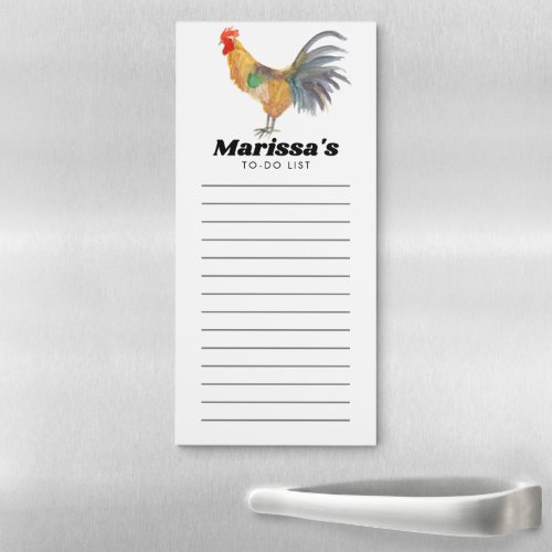 Chicken Watercolor Hen Custom Grocery TO_Do List  Magnetic Notepad