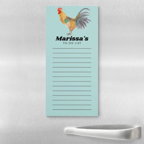 Chicken Watercolor Hen Custom Grocery TO_Do List  Magnetic Notepad