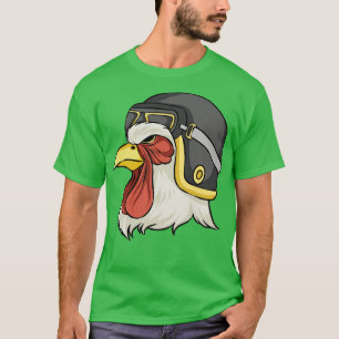 Chicken Wearing Helmet And Goggles Chickens Hens T-Shirt