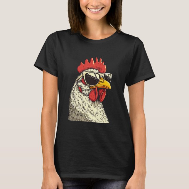 Chicken Wearing Sunglasses T-Shirt (Front)