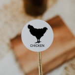 Chicken Wedding Meal Choice Classic Round Sticker<br><div class="desc">These chicken wedding meal choice stickers are perfect for a rustic wedding. The design features a chicken icon with the dish name listed below (optional). Stick these on the front or back of your guests place cards so that they will be served the correct meal at your reception.</div>
