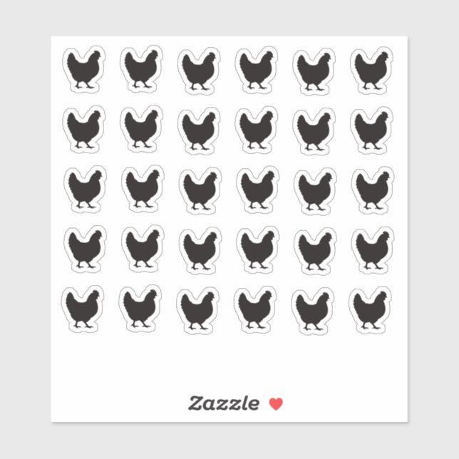 Chicken Wedding Place Card Food Meal Menu Choice Sticker (Sheet)