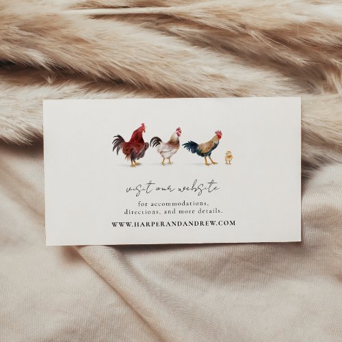 Chicken Wedding Website Enclosure Card