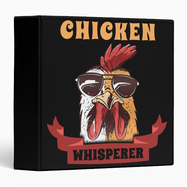 Chicken Whisperer Distressed Poultry Farmer Gift  3 Ring Binder (Front/Spine)