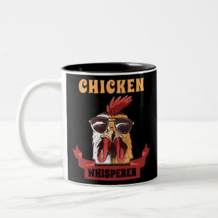 Chicken Whisperer Distressed Poultry Farmer Gift Two-Tone Coffee Mug