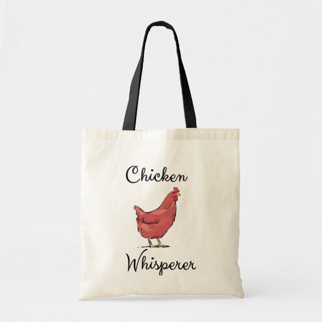 Chicken Whisperer Hen Watercolor Funny Humorous Tote Bag (Front)