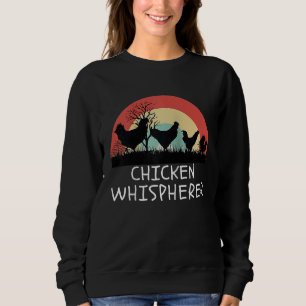 Chicken Whisperer with Retro Sunset  Backyard Chic Sweatshirt