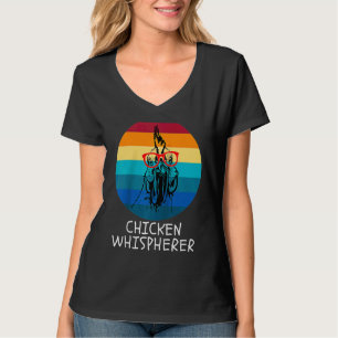 Chicken Whisperer with Retro Sunset Backyard Chic T-Shirt