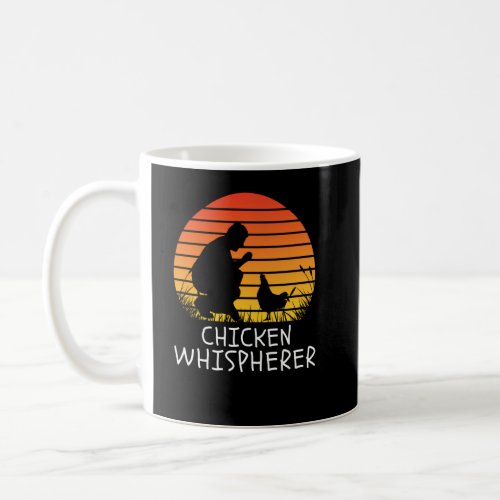Chicken Whisperer with Retro Sunset Backyard Chick Coffee Mug