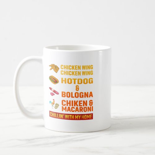 chicken wing chicken wing hot dog and bologna coffee mug