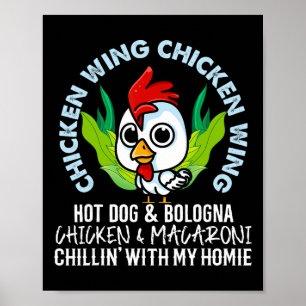 Chicken Wing Chicken Wing Hot Dog Bologna Macaroni Poster