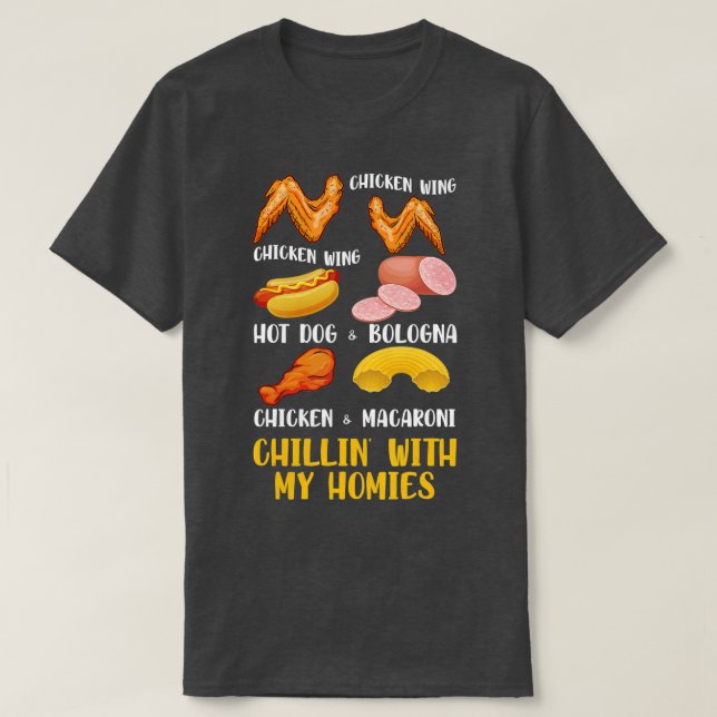 Chicken Wing Chicken Wing Hot Dog  Bologna Viral S T-Shirt (Design Front)