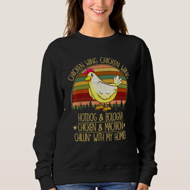 Chicken Wing Chicken Wing Hot Dog Bologna Viral So Sweatshirt (Front)