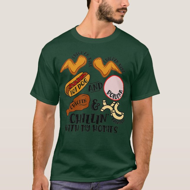 Chicken Wing Chicken Wing Hot Dog  Bologna Viral T-Shirt (Front)