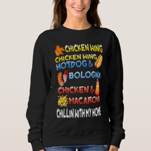 Chicken Wing Chicken Wing Hotdog And Bologna  Kids Sweatshirt